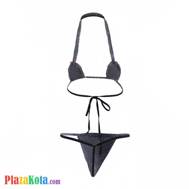 B111 - Bra Set Bralette Halter Mini Hitam Celana Dalam - Photo 2