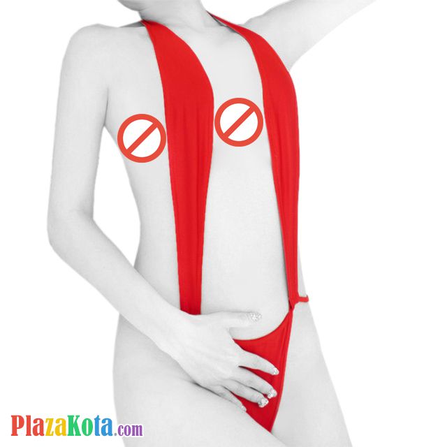 L0509 - Baju Tidur Lingerie Teddy Bodysuit Dress Halter Mini Merah - Photo 2