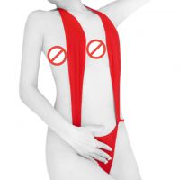 L0509 - Baju Tidur Lingerie Teddy Bodysuit Dress Halter Mini Merah - Thumbnail 2