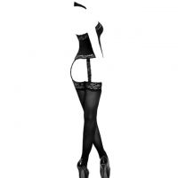 BS087 - Bodystocking Garter Halterneck Hitam Transparan - Thumbnail 2