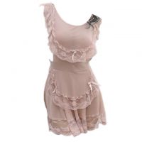 L0527 - Lingerie Babydoll Krem Transparan