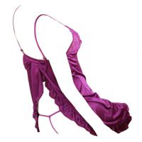 L0622 - Baju Tidur Lingerie Babydoll Mini Dress Ungu - 2