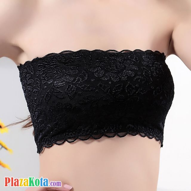 BH037 - Bra Strapless Bandeau Hitam Glossy - Photo 1