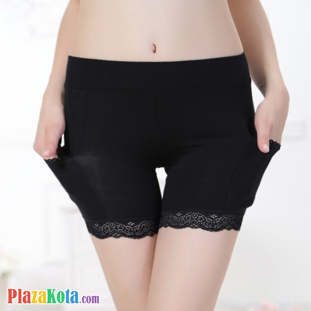 CL007 - Celana Legging Pendek Hitam Renda Kantung - Photo 1