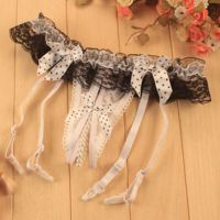 G006 - Garter Belt G-String Crotchless Putih, Mutiara, Lingkar Karet Renda, Tali 4