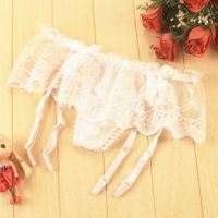 G010 - Garter Belt G-String Putih, Lingkar Karet Renda, Tali 4