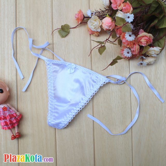 GS021 - Celana Dalam G-String Wanita Putih Tali Karet Ikat Samping - Photo 1