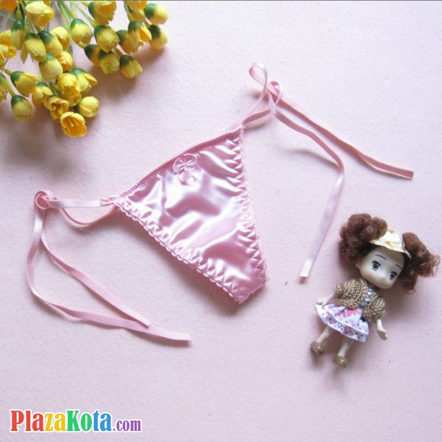 GS022 - Celana Dalam G-String Wanita Pink Tali Karet Ikat Samping - Photo 1