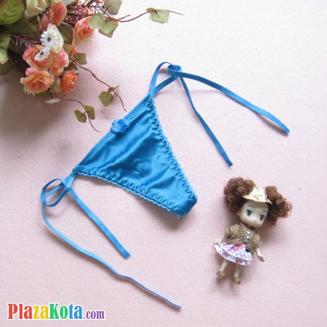 GS025 - Celana Dalam G-String Wanita Biru Tali Karet Ikat Samping - Photo 1