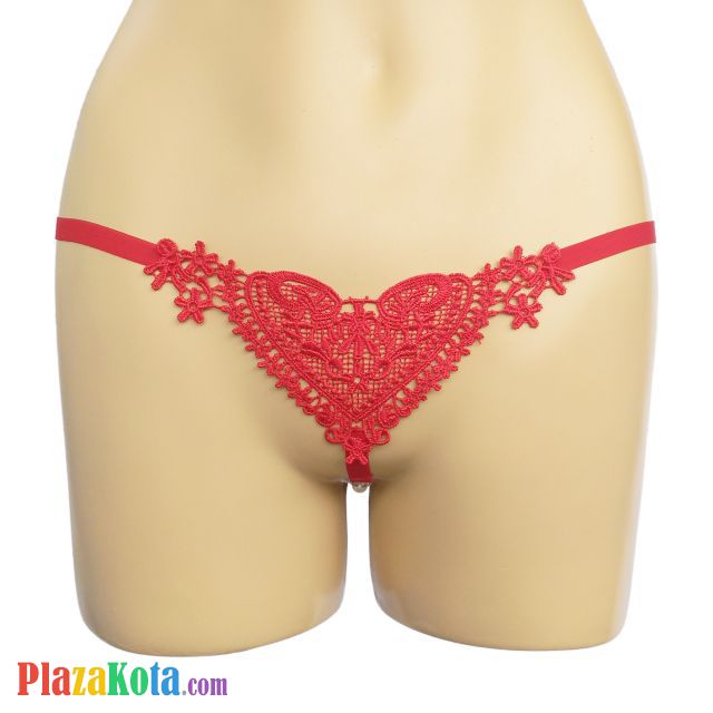 GS038 - Celana Dalam G-String Mutiara Merah Love - Photo 1