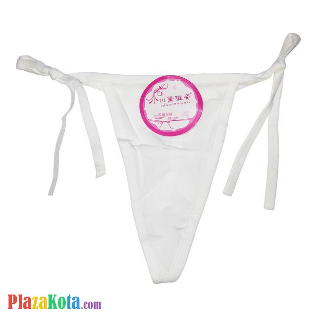 GS042 - Celana Dalam G-String Wanita Putih Ikat Samping - Photo 1