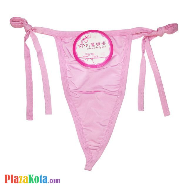GS043 - Celana Dalam G-String Wanita Pink, Ikat Samping - Photo 1