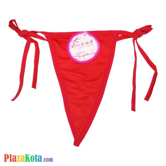 GS044 - Celana Dalam G-String Wanita Merah Ikat Samping - Photo 1