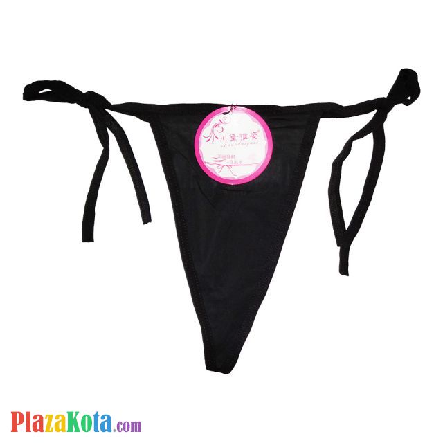 GS045 - Celana Dalam G-String Wanita Hitam Ikat Samping - Photo 1