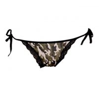 P060 - Celana Dalam Panties Thong Hijau Tentara, Ikat Samping