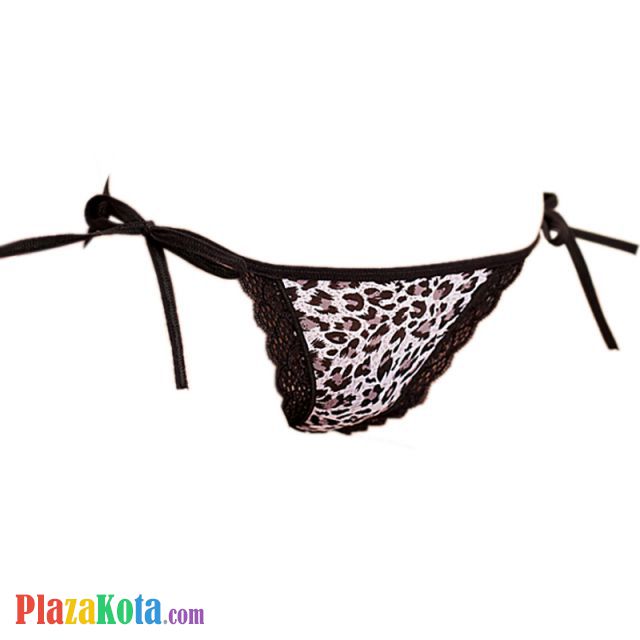 P061 - Celana Dalam Panties Thong Macan Tutul Abu-Abu Ikat Samping - Photo 1