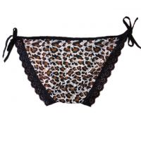 P062 - Celana Dalam Panties Thong Macan Tutul Coklat Ikat Samping - 2