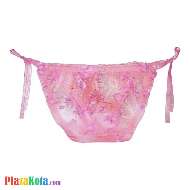 P065 - Celana Dalam Panties Thong Pink Transparan, Ikat Samping - Photo 2