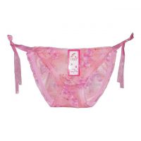 P065 - Celana Dalam Panties Thong Pink Transparan, Ikat Samping - Thumbnail 1