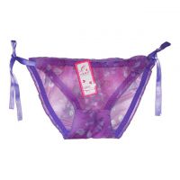 P066 - Celana Dalam Panties Thong Ungu Transparan Ikat Samping