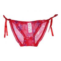 P067 - Celana Dalam Panties Thong Merah Transparan Ikat Samping