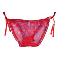 P067 - Celana Dalam Panties Thong Merah Transparan Ikat Samping - 2