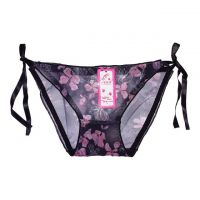 P069 - Celana Dalam Panties Thong Hitam Transparan Ikat Samping