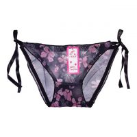 P069 - Celana Dalam Panties Thong Hitam Transparan Ikat Samping