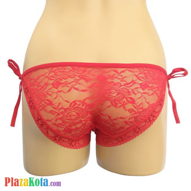 P073 - Celana Dalam Panties Thong Merah Transparan Ikat Samping - Photo 2