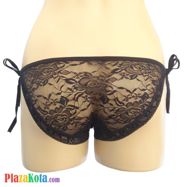 P074 - Celana Dalam Panties Thong Hitam Transparan Ikat Samping - Photo 2