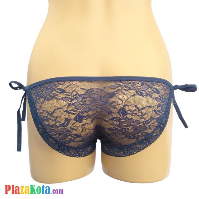 P077 - Celana Dalam Panties Thong Biru Transparan Ikat Samping - Photo 2