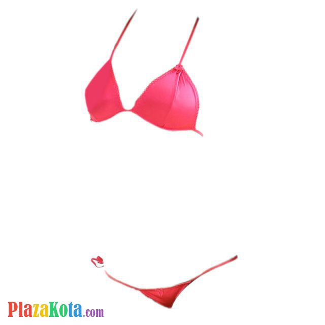 B152 - Bra Set Bralette Halter Magenta Celana Dalam Ikat Samping - Photo 1