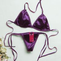 B157 - Bikini String Halterneck Ungu, G-String Ikat Samping - Thumbnail 1