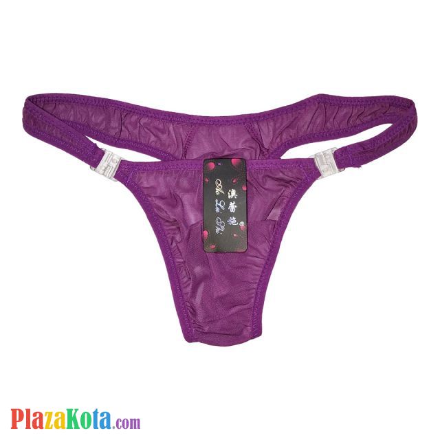 GP002 - Celana Dalam G-String Pria Ungu Transparan - Photo 1