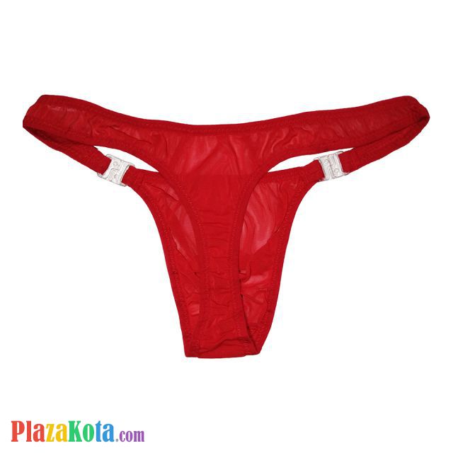 GP003 - Celana Dalam G-String Pria Merah Transparan - Photo 2