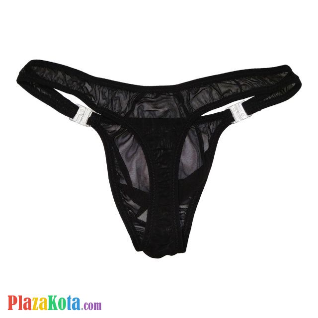 GP004 - Celana Dalam G-String Pria Hitam Transparan - Photo 2