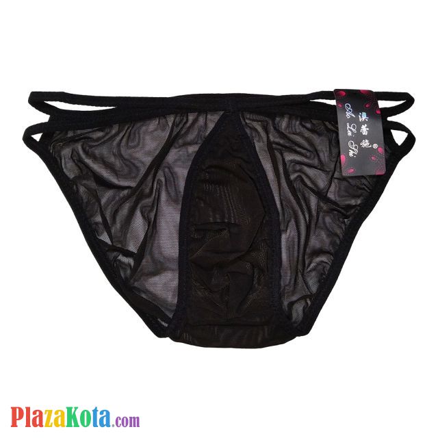 GP007 - Celana Dalam G-String Pria Hitam Transparan - Photo 1