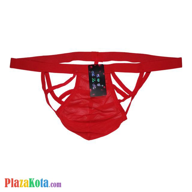 GP009 - Celana Dalam G-String Pria Merah Transparan - Photo 1