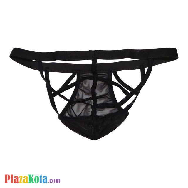 GP010 - Celana Dalam G-String Pria Hitam Transparan - Photo 2