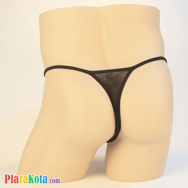 GP028 - Celana Dalam G-String Pria Hitam Transparan - Photo 2