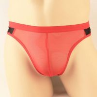 GP044 - Celana Dalam G-String Pria Merah Depan Transparan