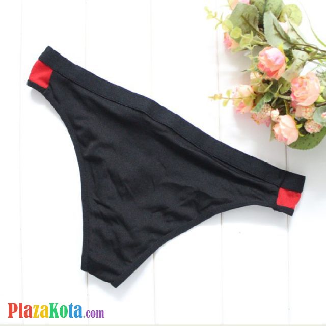 GP045 - Celana Dalam G-String Pria Hitam Depan Transparan - Photo 2