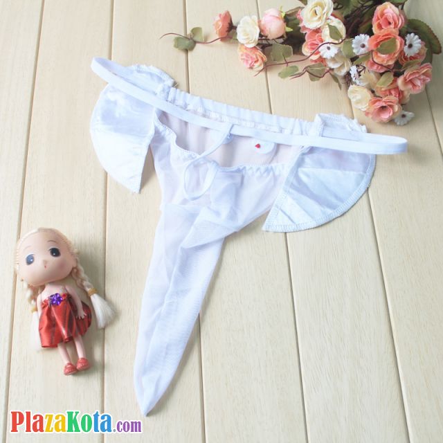 GP051 - Celana Dalam G-String Pria Putih Transparan Gajah - Photo 2