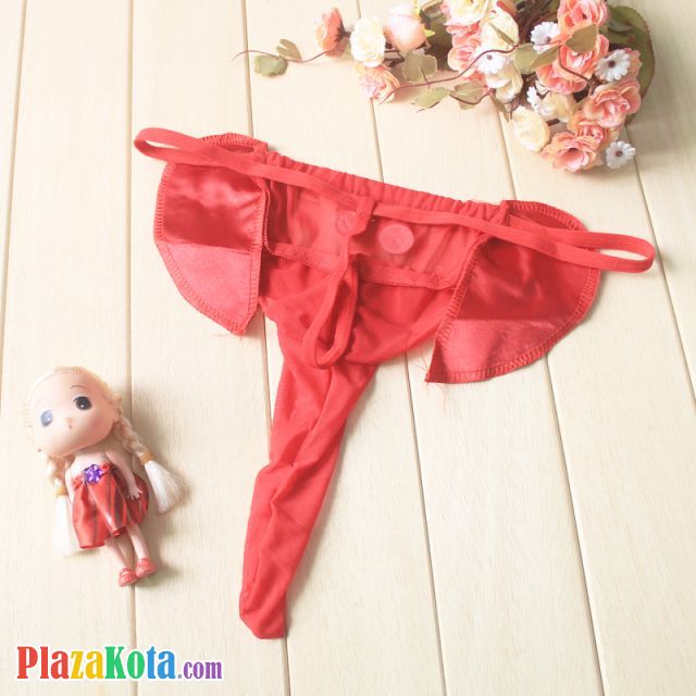 GP053 - Celana Dalam G-String Pria Merah Transparan Gajah - Photo 2