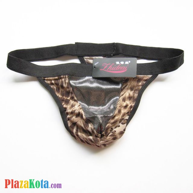 GP058 - Celana Dalam G-String Pria Macan Tutul Coklat - Photo 1