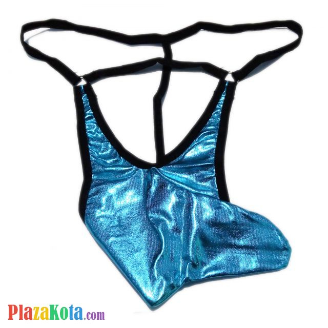 GP062 - Celana Dalam G-String Pria Biru Model Belalai - Photo 1