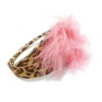 CS023 - Celana Dalam C-String Wanita Macan Tutul Coklat, Bulu Pink