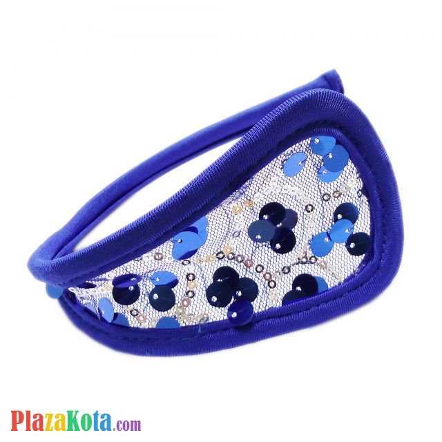 CS031 - Celana Dalam C-String Wanita Biru Transparan Manik - Photo 1