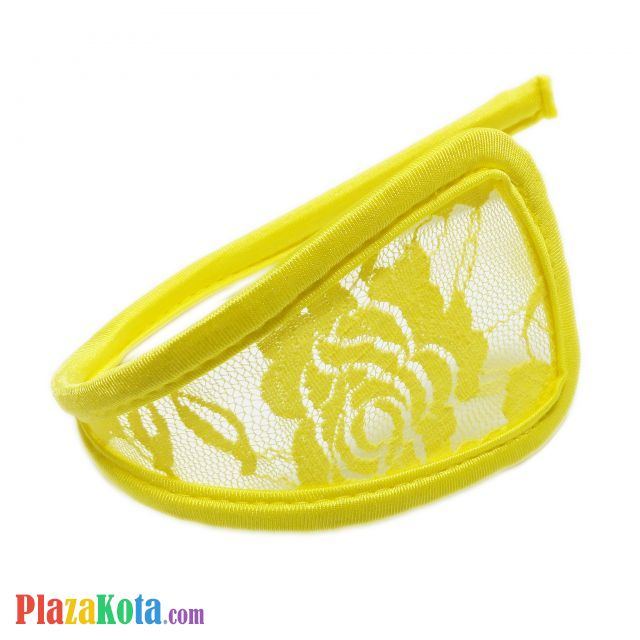 CS046 - Celana Dalam C-String Wanita Kuning Transparan - Photo 1