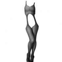 BS108 - Bodystocking Garter Hitam Transparan